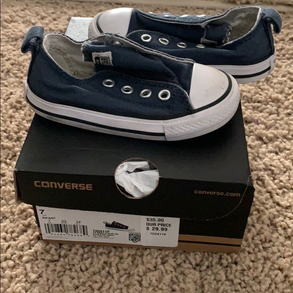 Infant Converse Navy Velcro Sz. 7